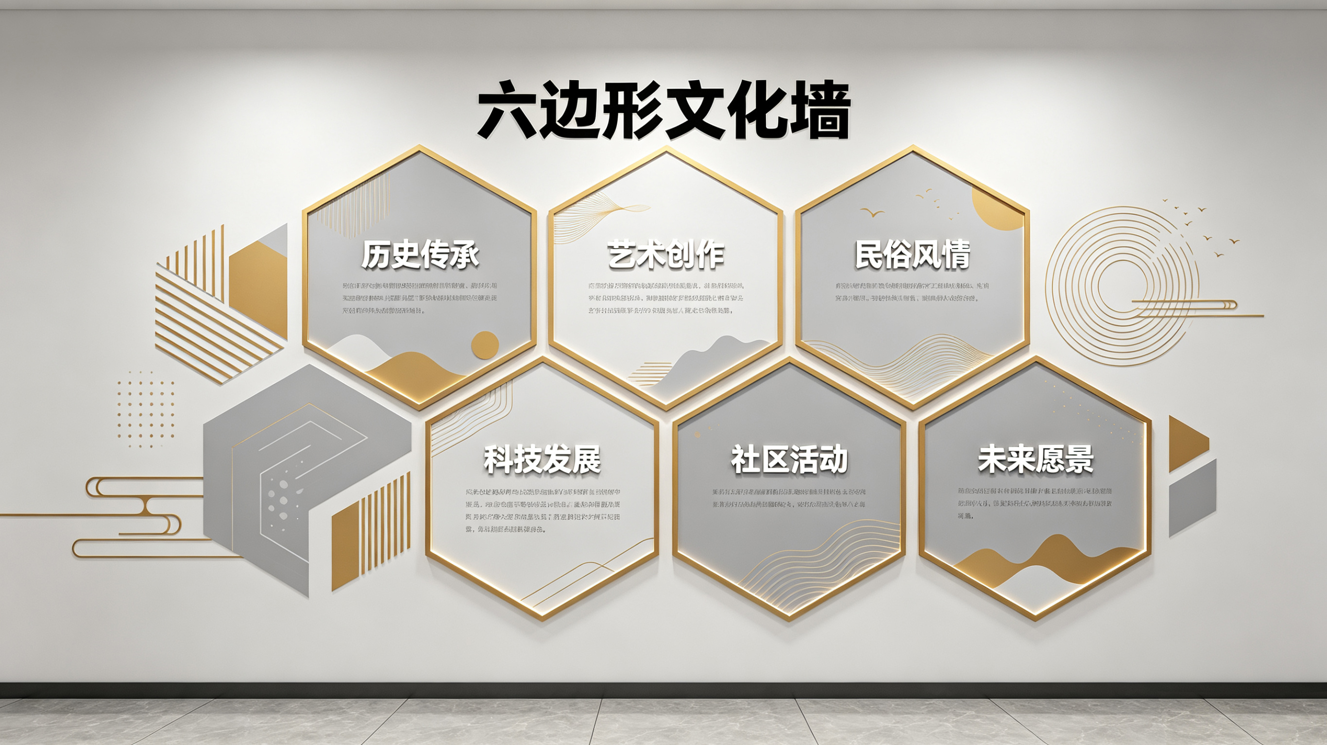 含山企业文化墙 | 六边形信息美学
